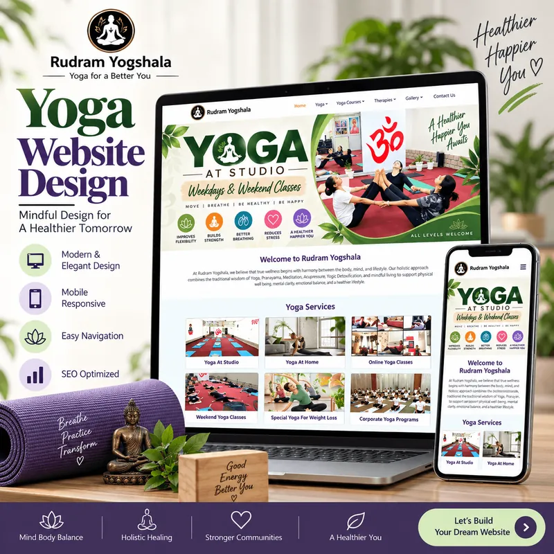 Rudram Yogshala yoga website design