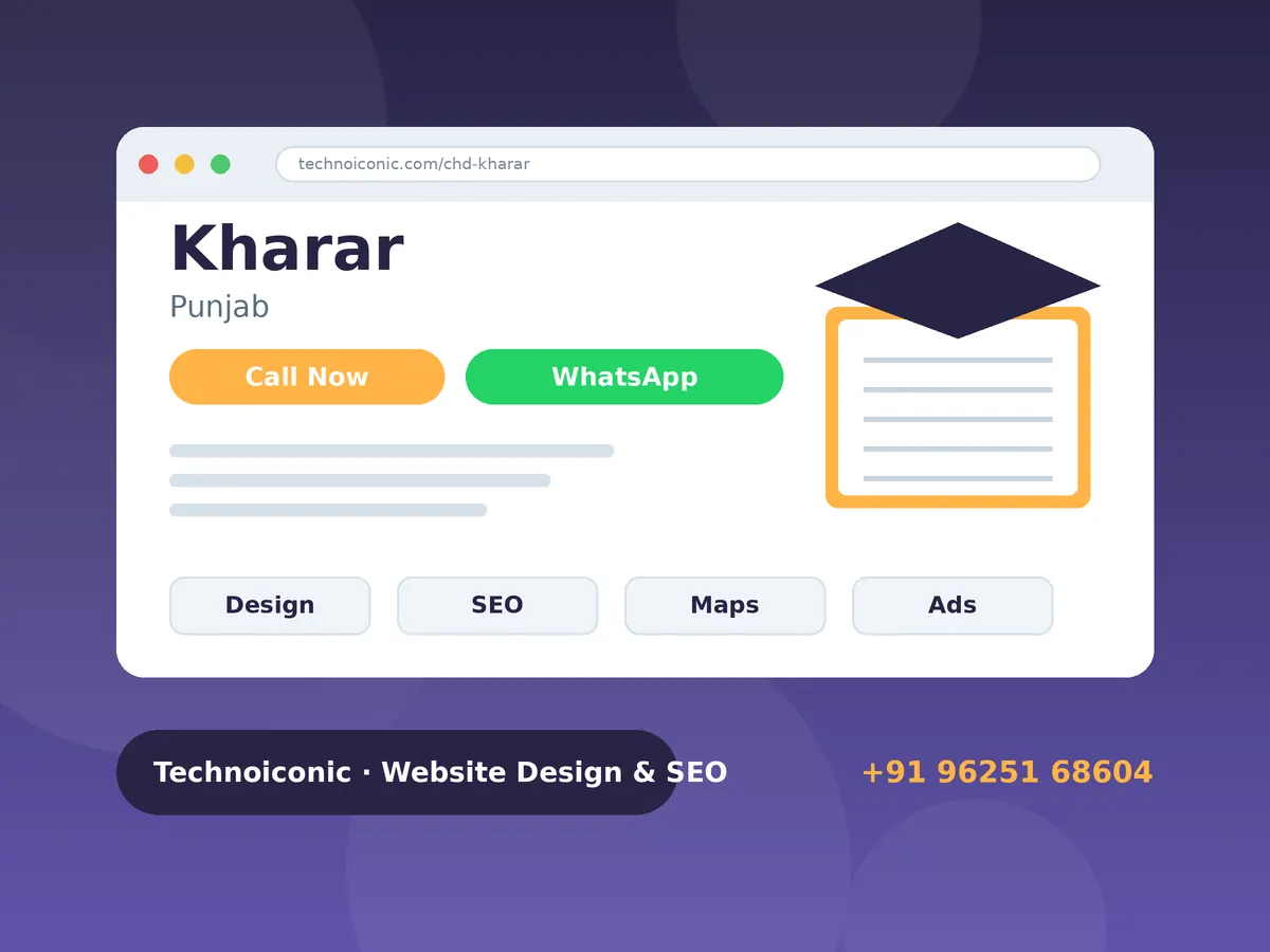 Website designer in Kharar Punjab creating a coaching institute and local shop website