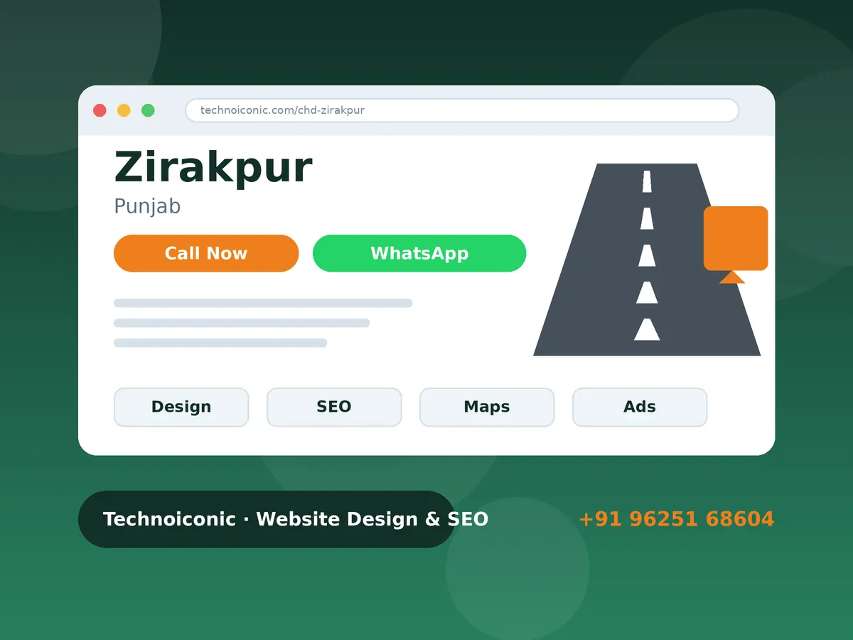Website design company in Zirakpur building a website for a highway showroom and real estate business
