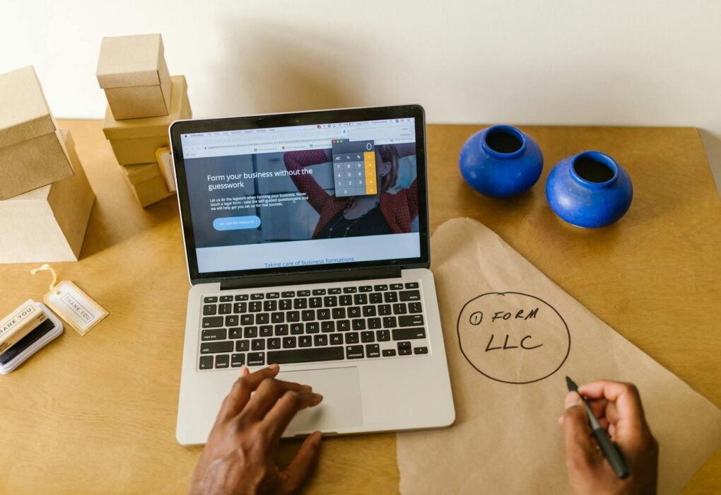 a person starting an online business